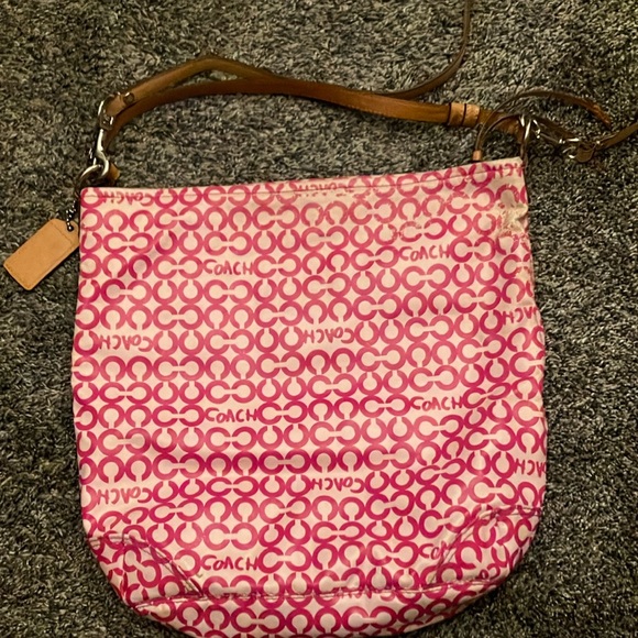 Pink:White Coach Bag - Picture 1 of 5